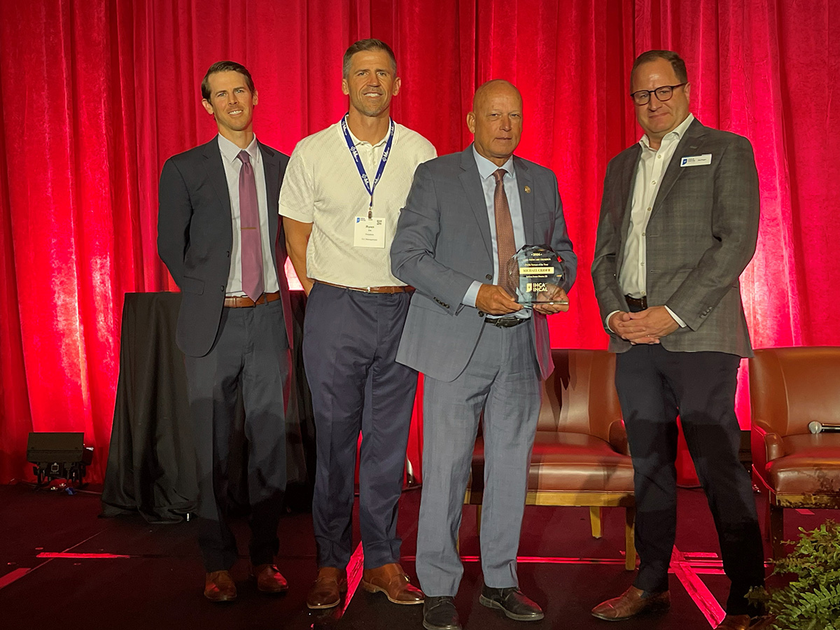 The Indiana Health Care Association/Indiana Center for Assisted Living honors State Sen. Michael Crider (R-Greenfield) (third from left) with its 2026 Public Servant of the Year Award at its annual Convention and Expo on Wednesday, Aug. 19, 2026.